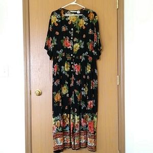 Vintage Black Floral Bohemian Onsie